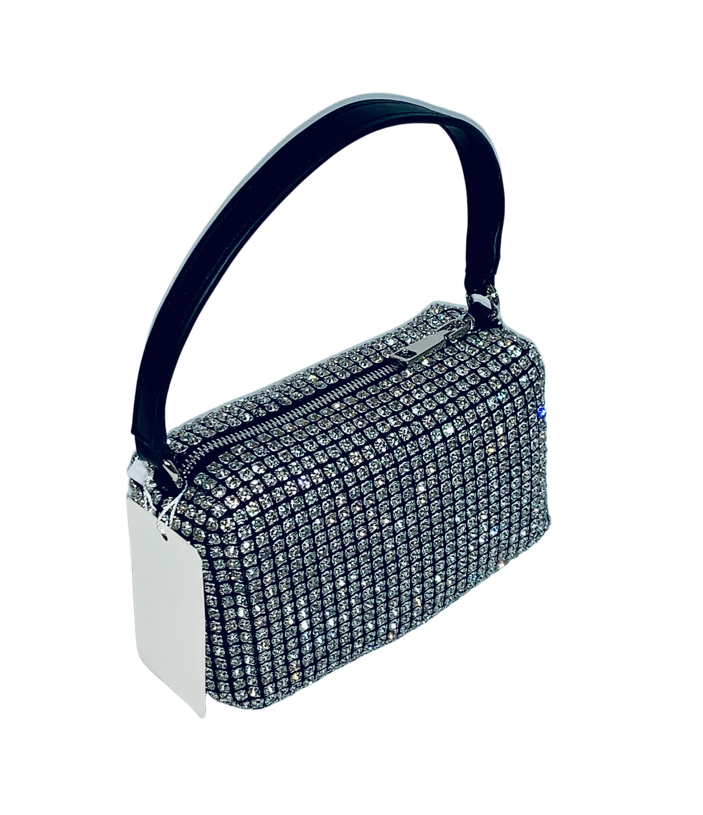 Silver Crystal Rhinestone Shoulder Bag - Sparkling Crossbody Handbag