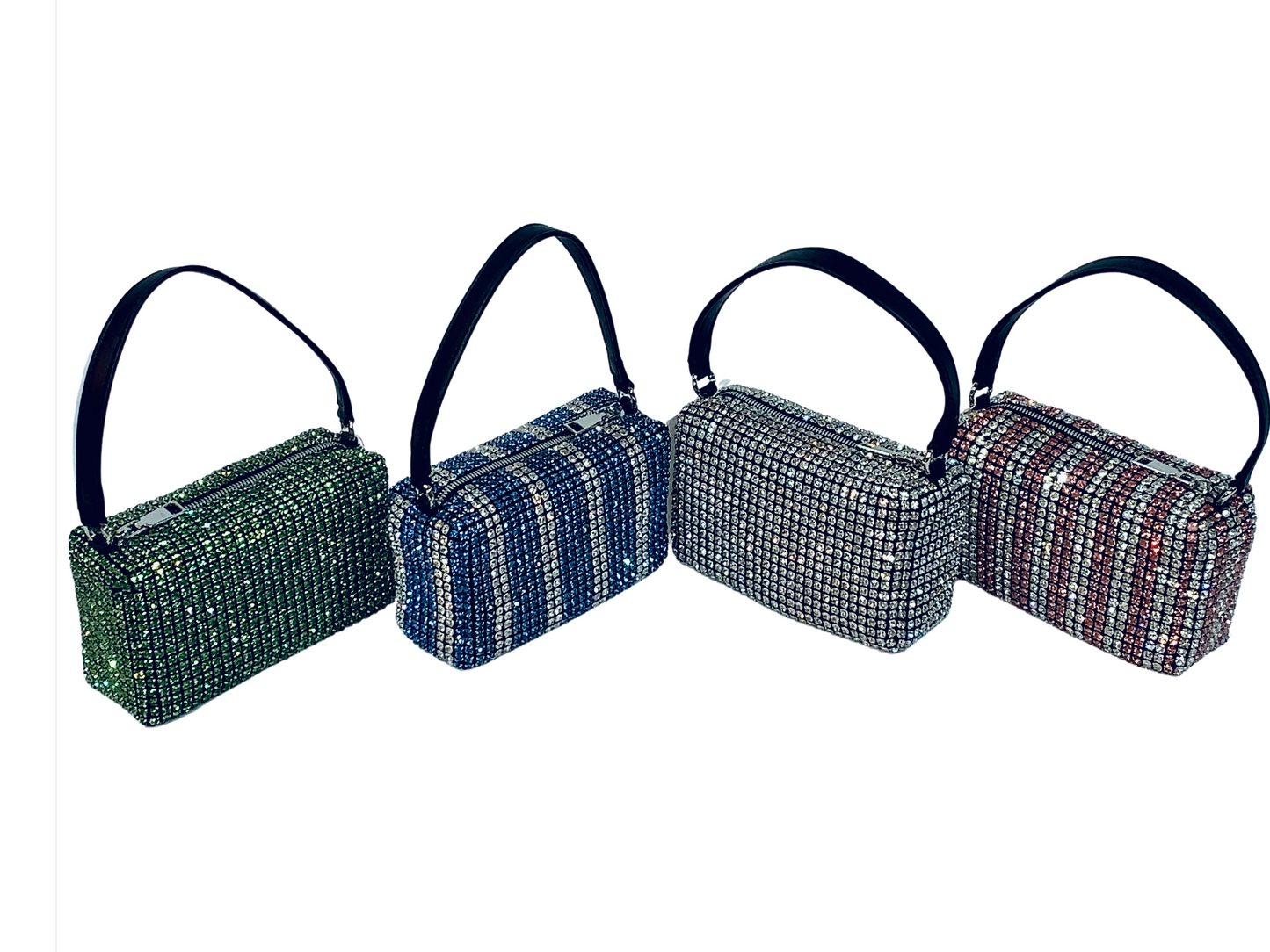 Silver Crystal Rhinestone Shoulder Bag - Sparkling Crossbody Handbag