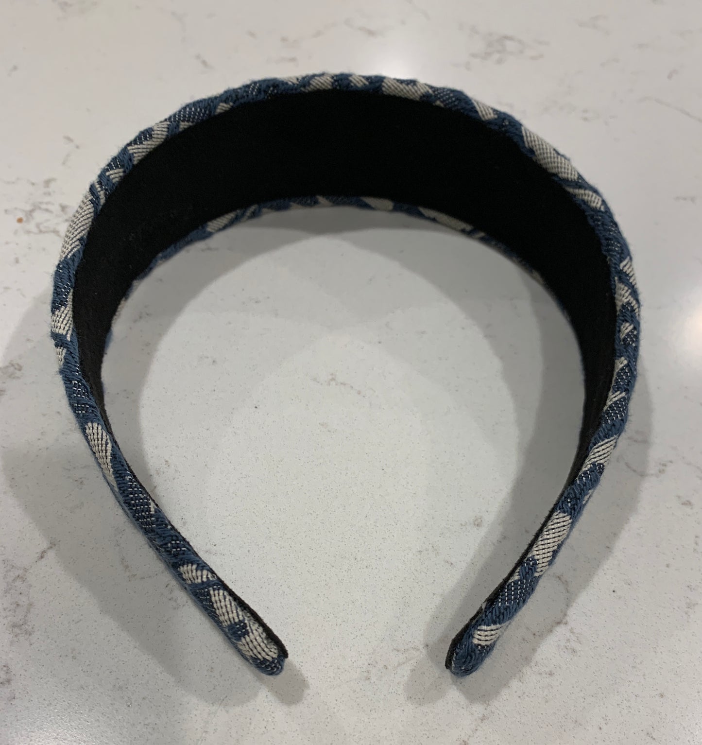 Fashion Headband - Luxury Wide Letter Headband - Blue Fabric Headband
