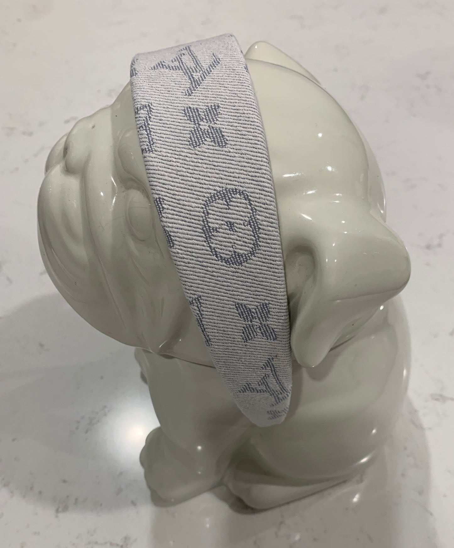 Luxury Wide Letter Headband Gray Fabric Headband