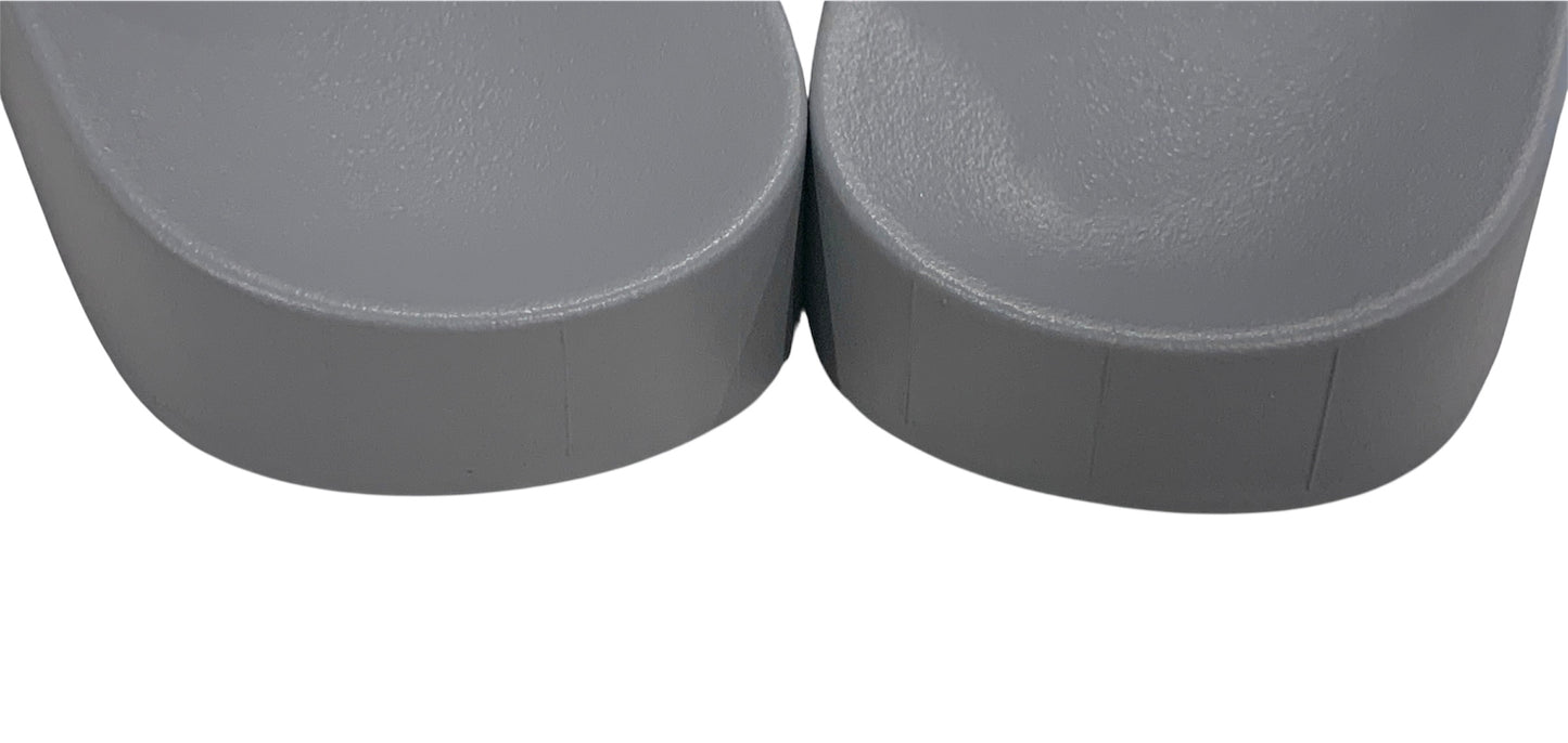 Gray Faux Fur Rhinestone Slides - Comfy Crystal Slip-On Slippers