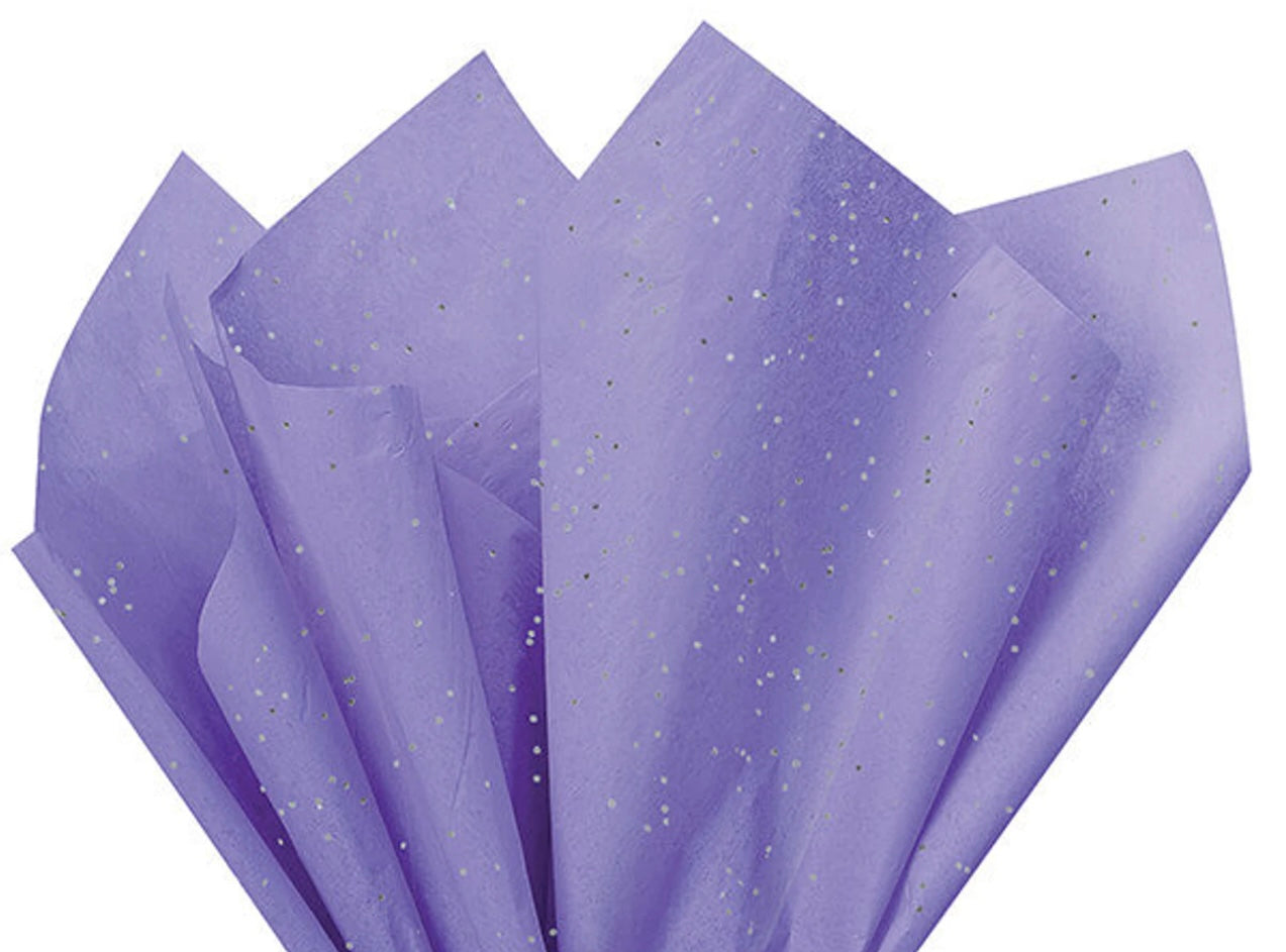 Premium Purple Glitter Tissue Paper Sheets - Sparkle Gift Wrap (100 Pack)