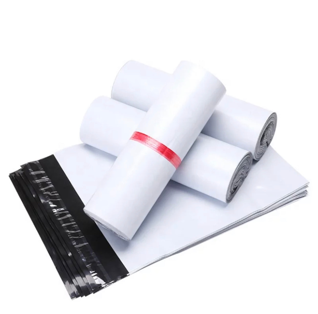 Durable Self-Sealing Poly Mailer Shipping Bags - White (100 Pack)