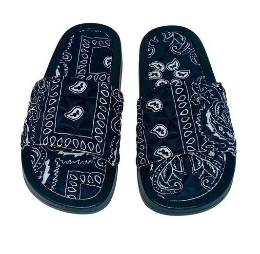 Women's Bandana Slides Paisley Slippers Bandana Sandals Open Toe