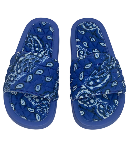 Royal blue bandana slippers discount