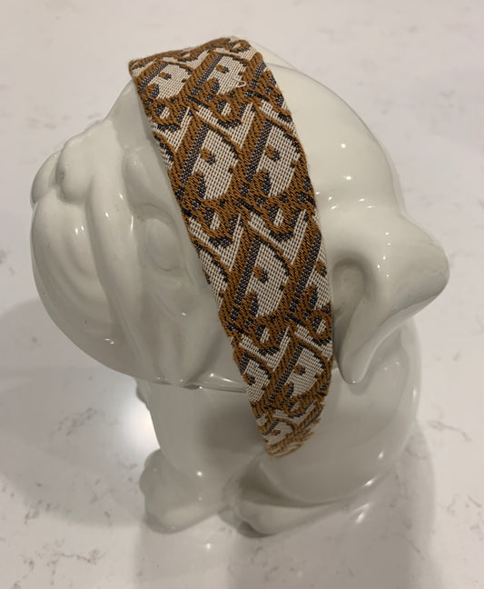 Luxury Wide Letter Headband Gold Fabric Headband