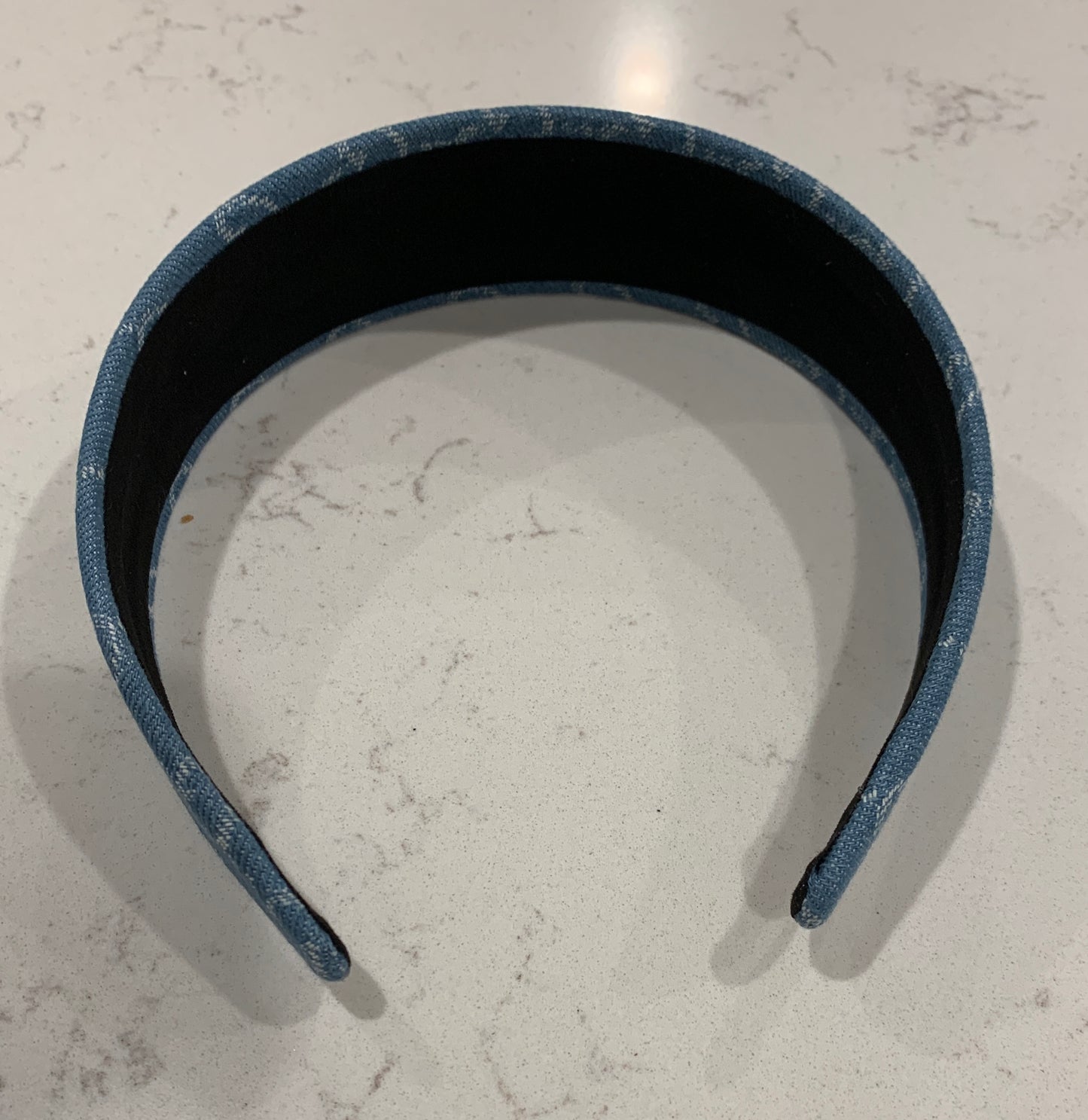Luxury Wide Letter G Headband Light Blue Denim Fabric Headband