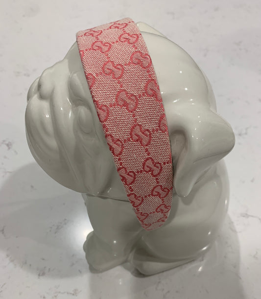 Luxury Wide Letter G Headband Pink Fabric Headband