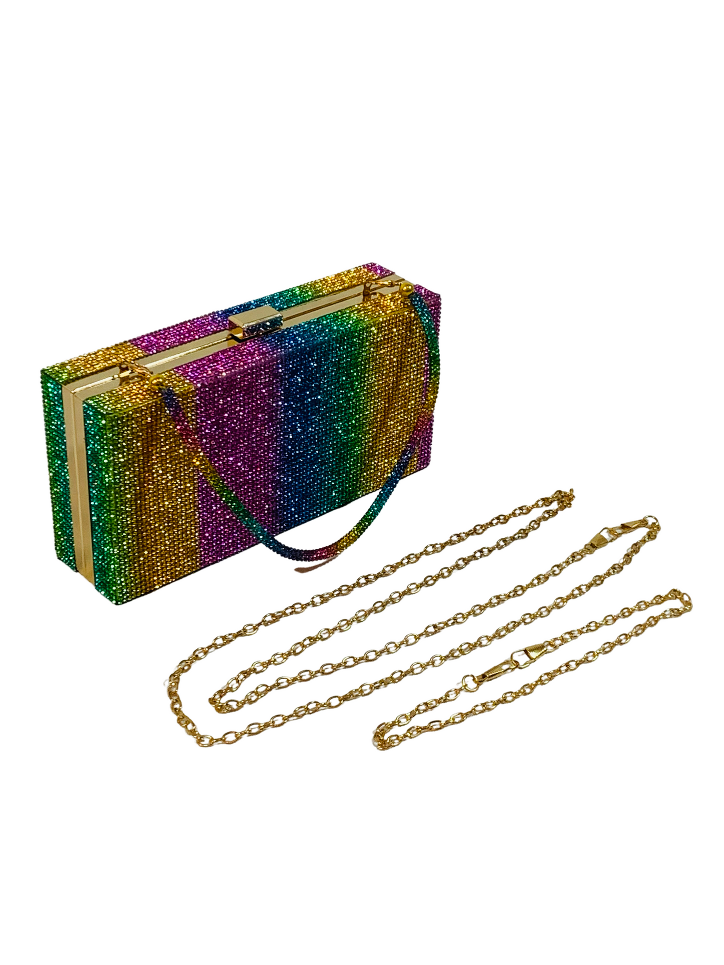 Rainbow Crystal Bag Bling Purse Top Handle Bag Shoulder Bag Crossbody Purse