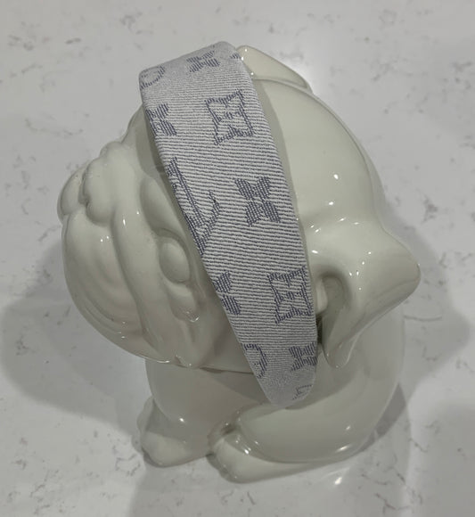Luxury Wide Letter Headband Gray Fabric Headband