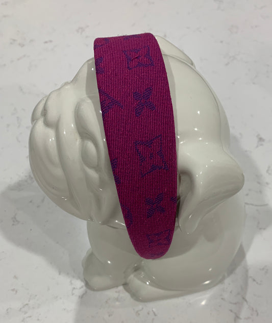 Luxury Wide Letter Headband Magenta Purple Fabric Headband